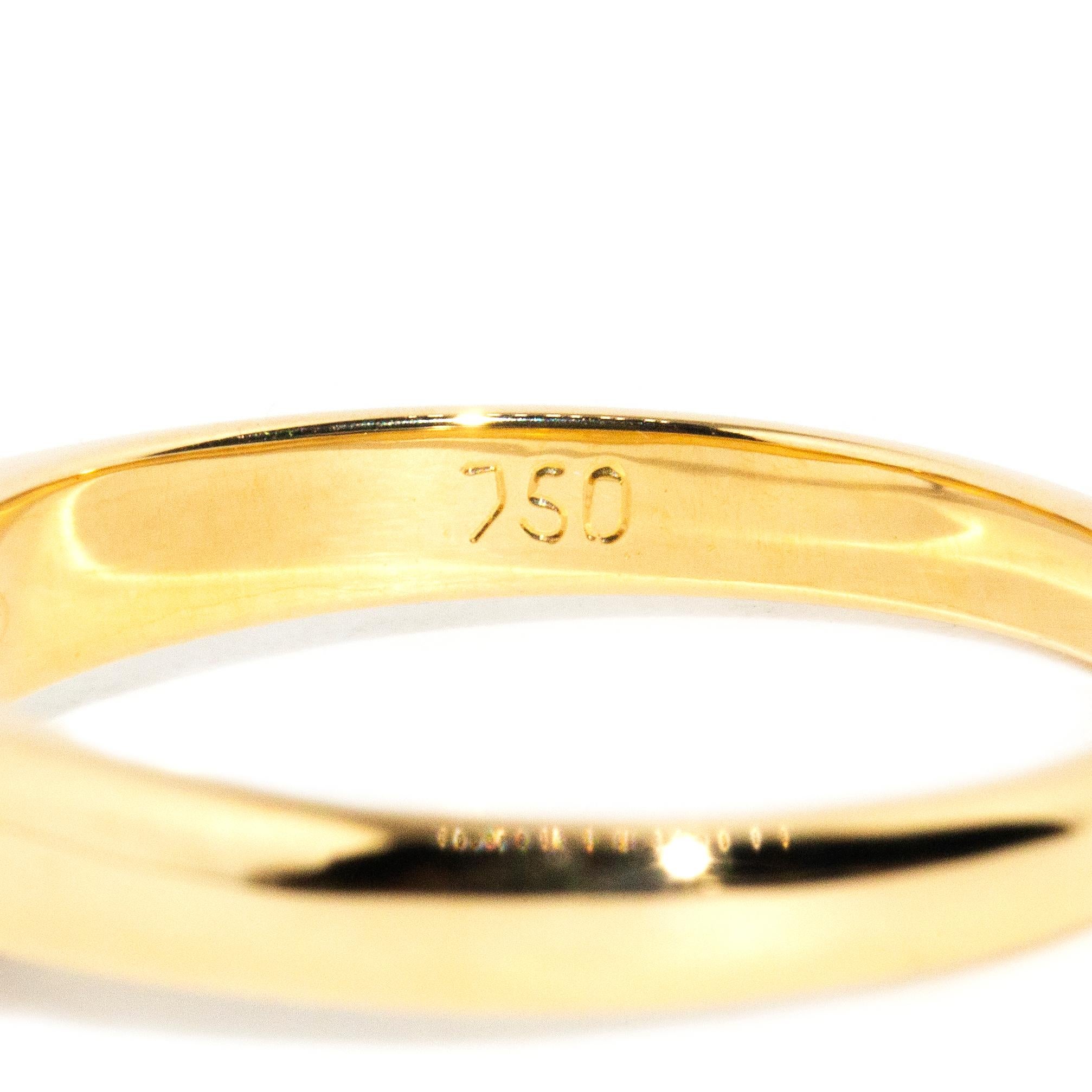 Vintage 1990er Jahre 1,01 Karat Brillant Diamant Solitär Ring 18 Karat Gelbgold 3