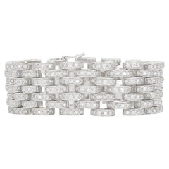 Vintage 1990 11.00 Carat Round Cut Diamonds Link Bracelet