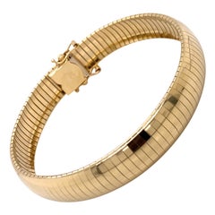 Vintage 1990s 14 Karat Yellow Gold Omega Bracelet