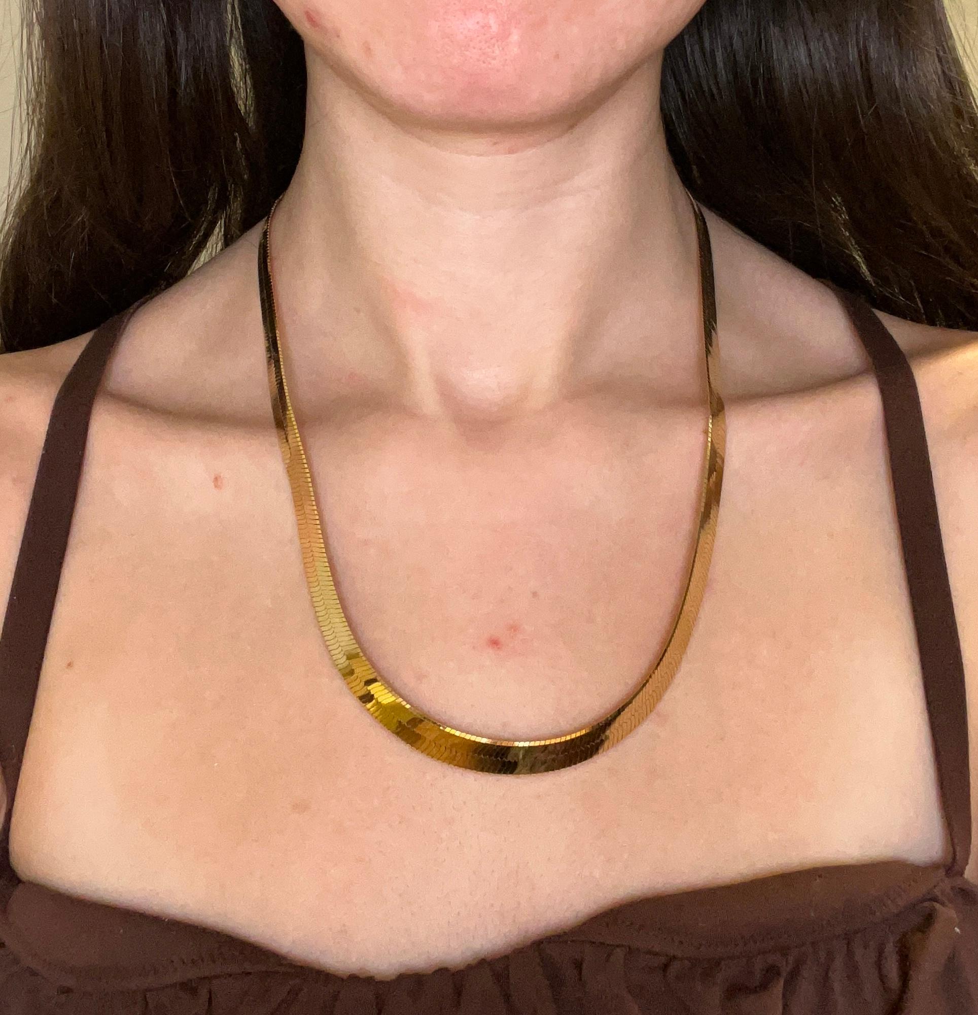 14k gold herringbone necklace 16 inch