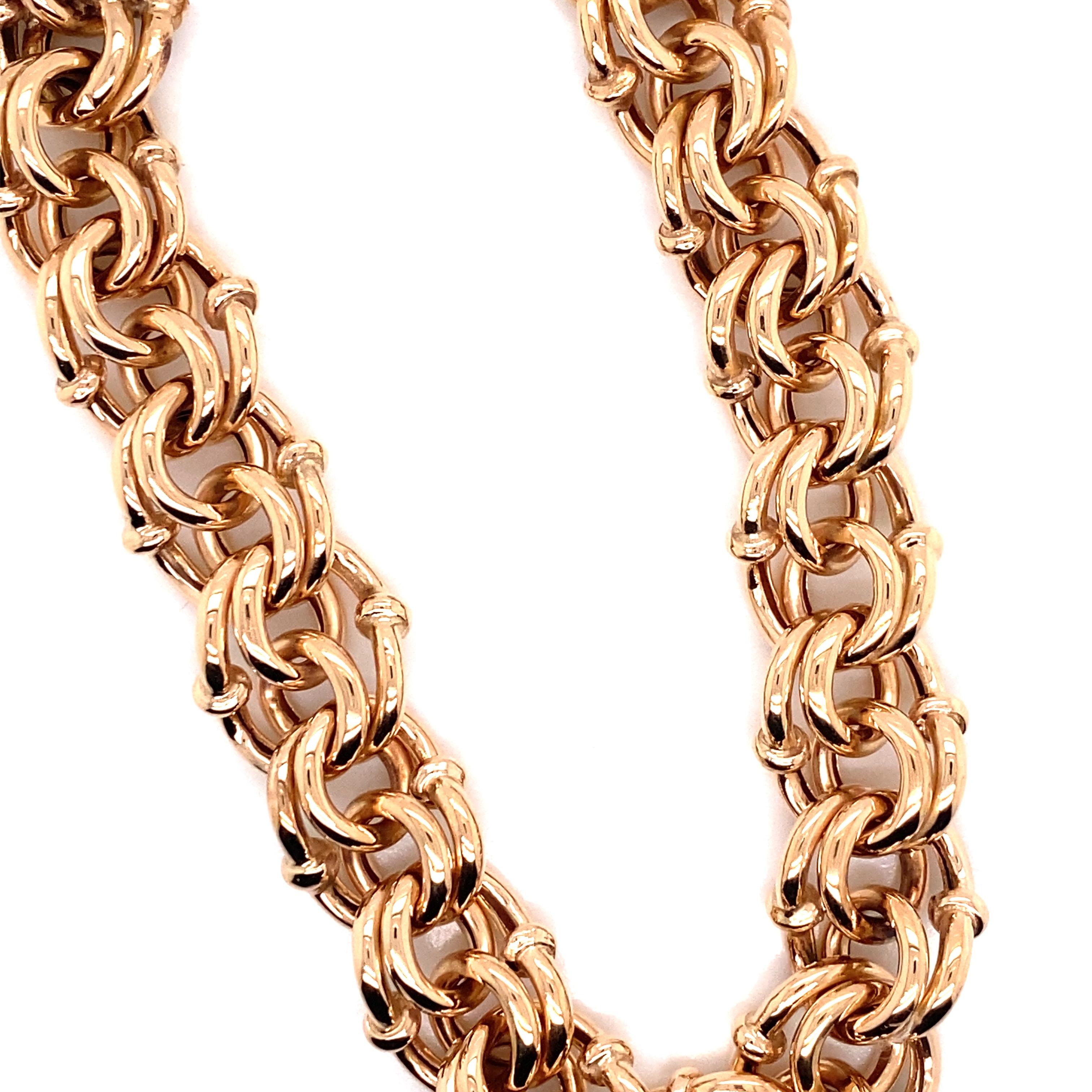 14k rose gold charm bracelet