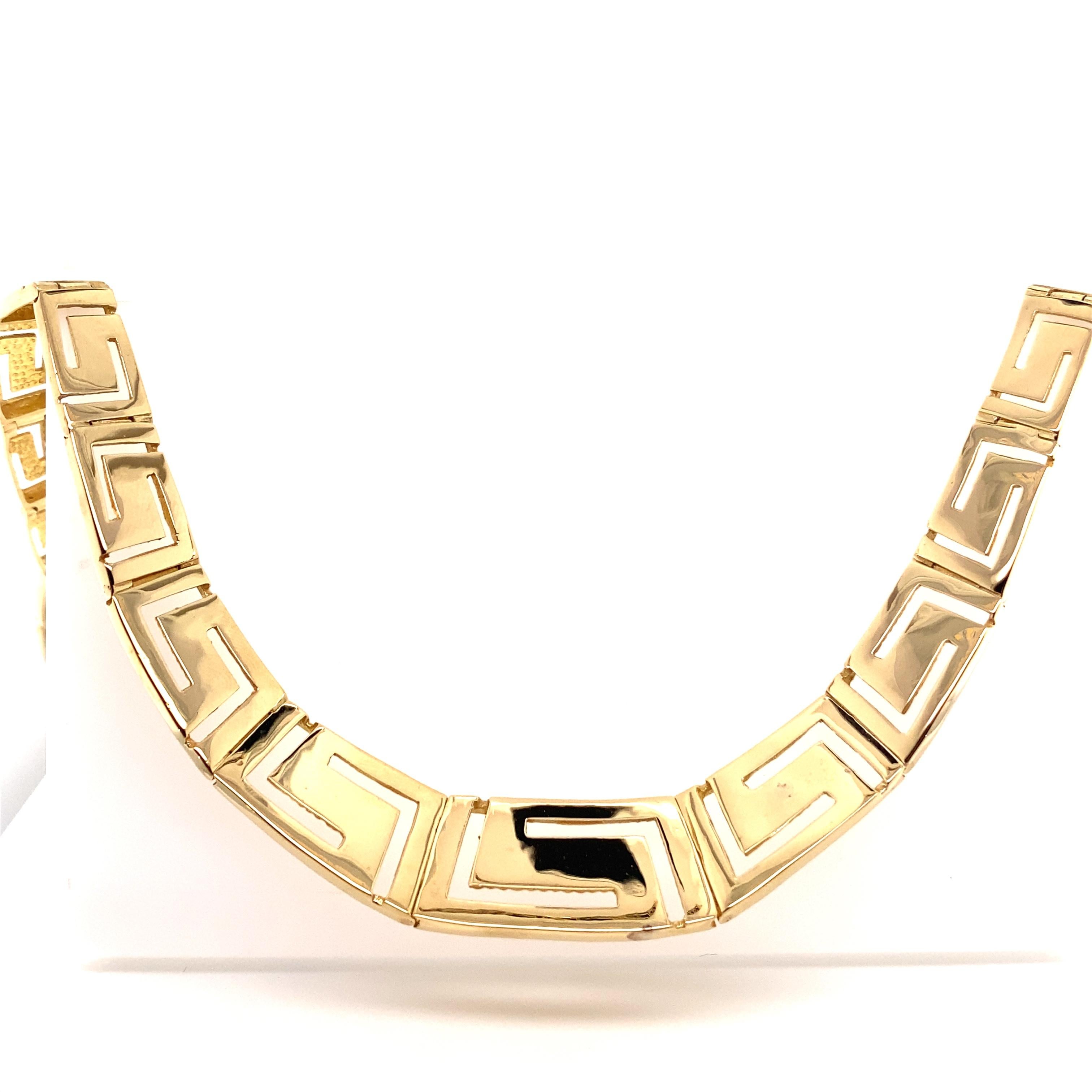 14k gold greek key necklace