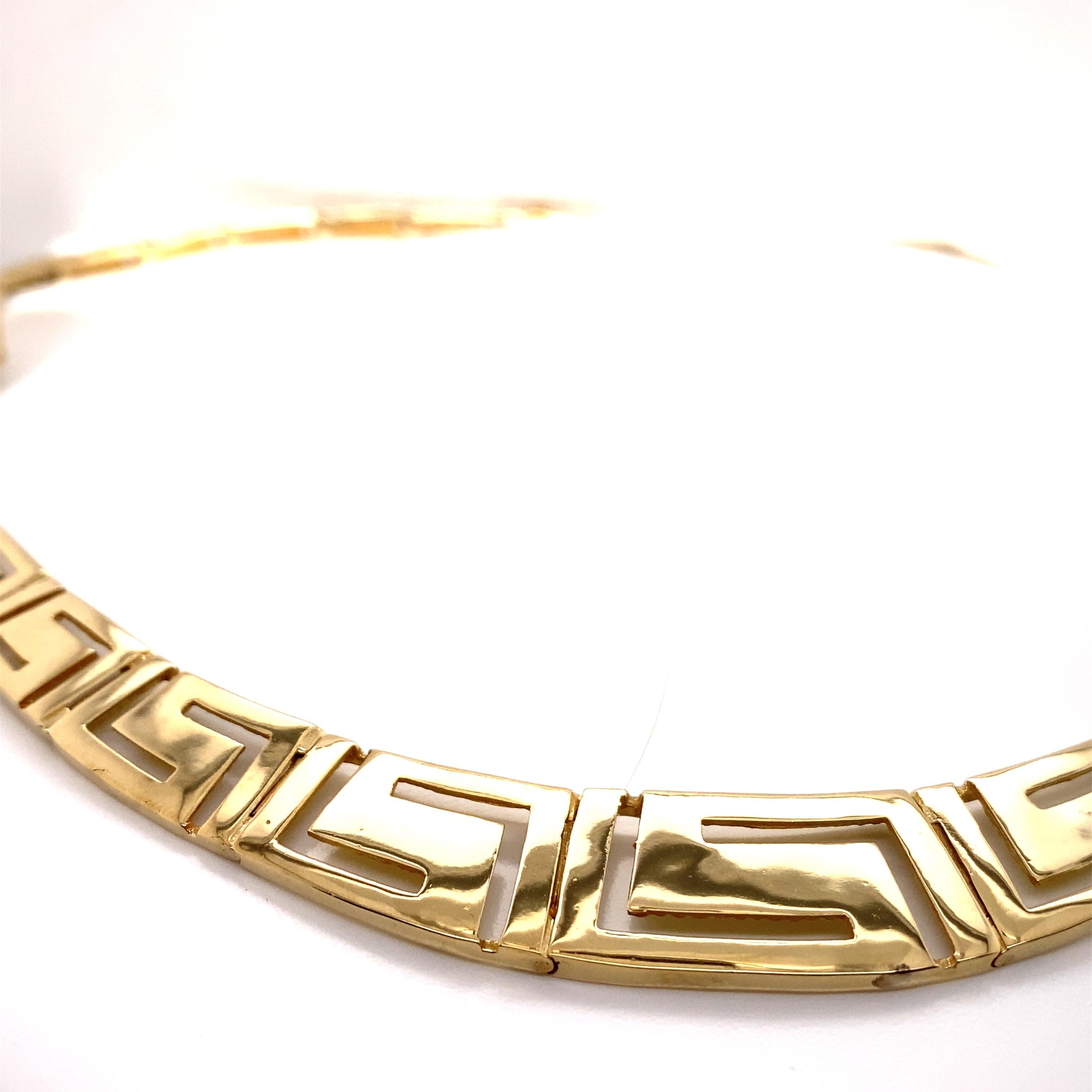 greek key necklace gold