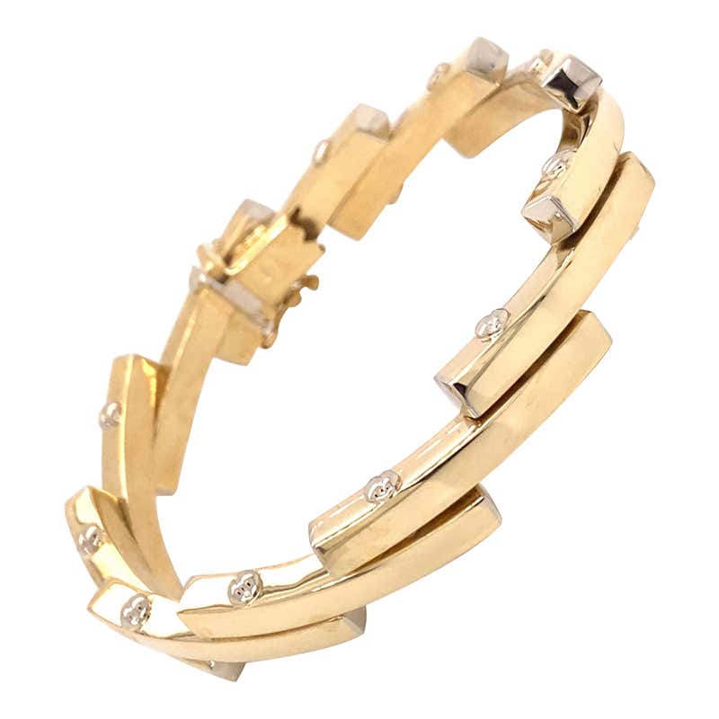 Vintage 2000's 18k Yellow Gold Triple Cable Link Bracelet For Sale at ...