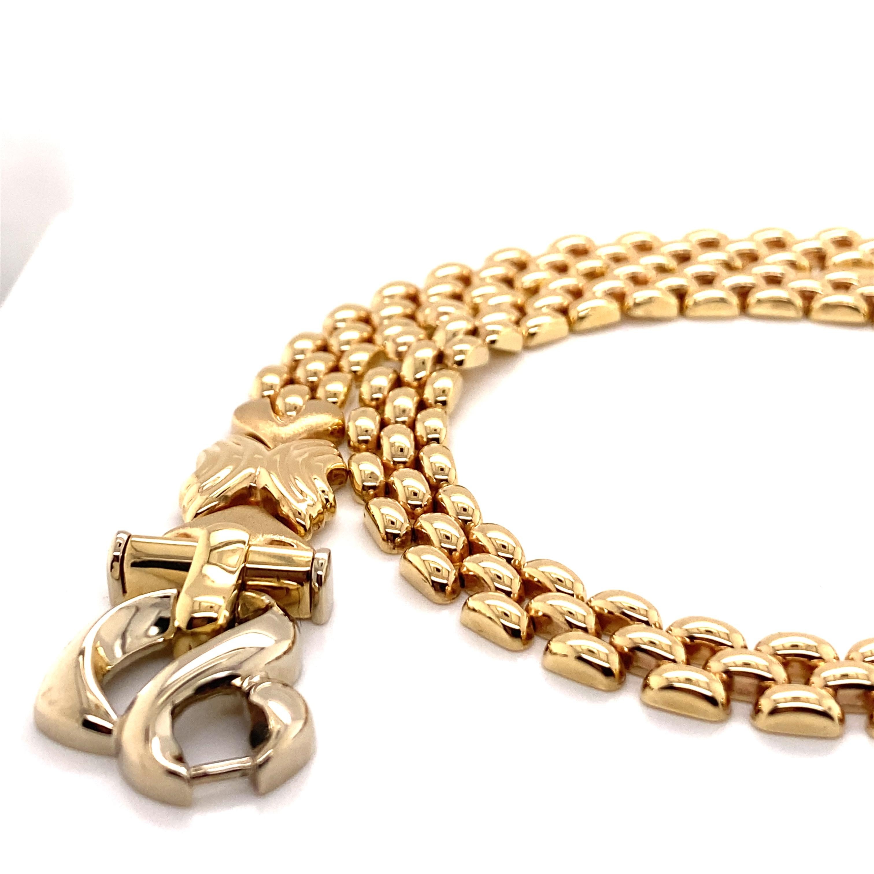 gold panther link necklace
