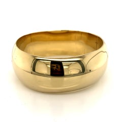 Vintage 1990’s 14k Yellow Gold Wide Heavy Polished Bangle Bracelet