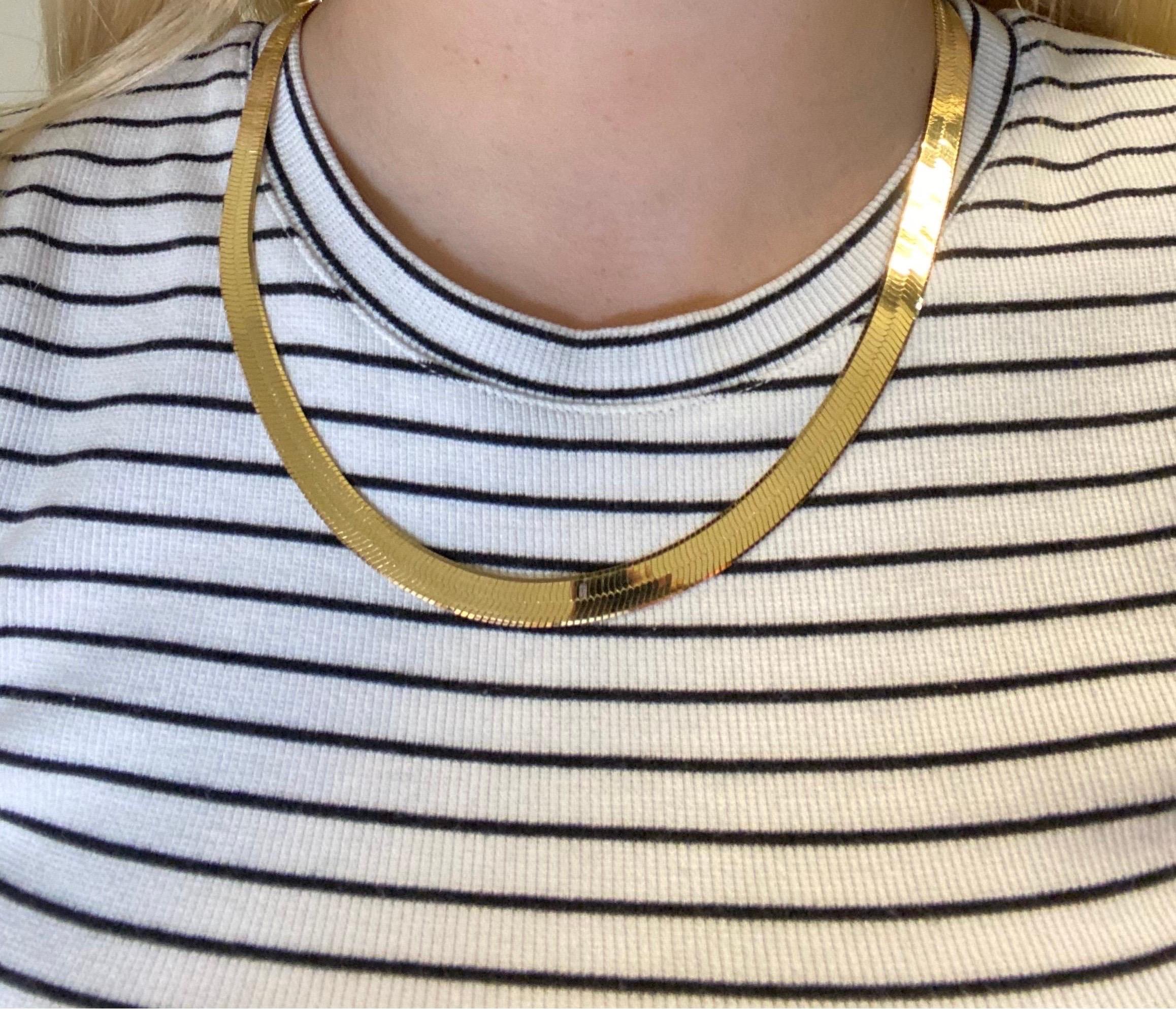 14k gold herringbone necklace 16 inch