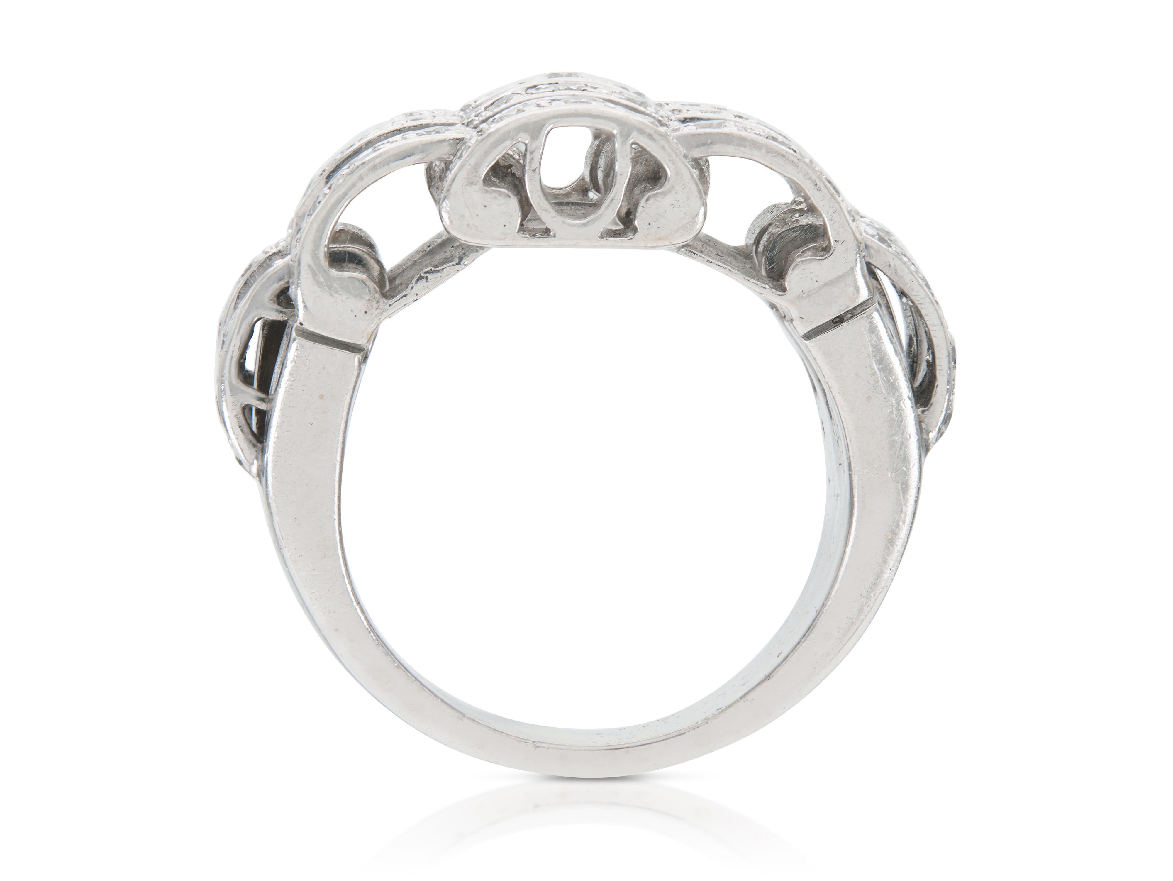 Anello vintage anni '90 con diamanti taglio rotondo da 1,50 carati A Link In condizioni buone in vendita a New York, NY