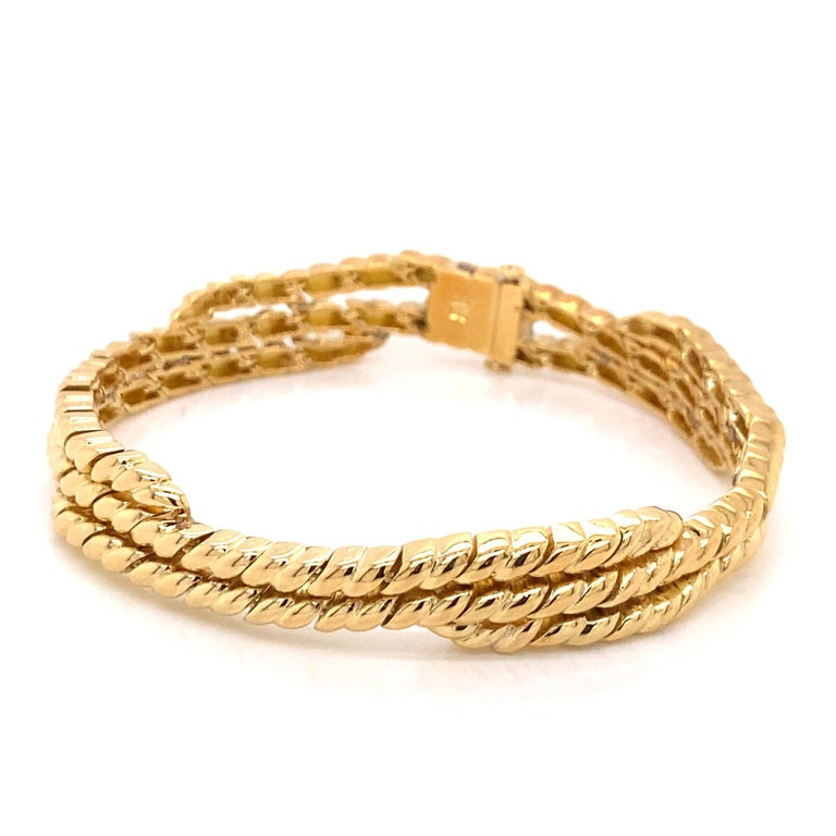 Bracelet Vintage Maillons étrier équestre, Rempli Or Jaune, 7 Pouces, Femme
