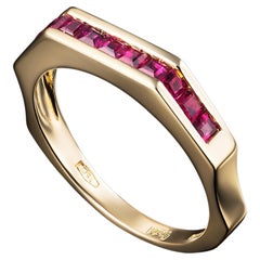 Retro 1990's 18k Yellow Gold and Ruby Ring