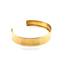Vintage 1990’s 18k yellow gold cuff bangle bracelet