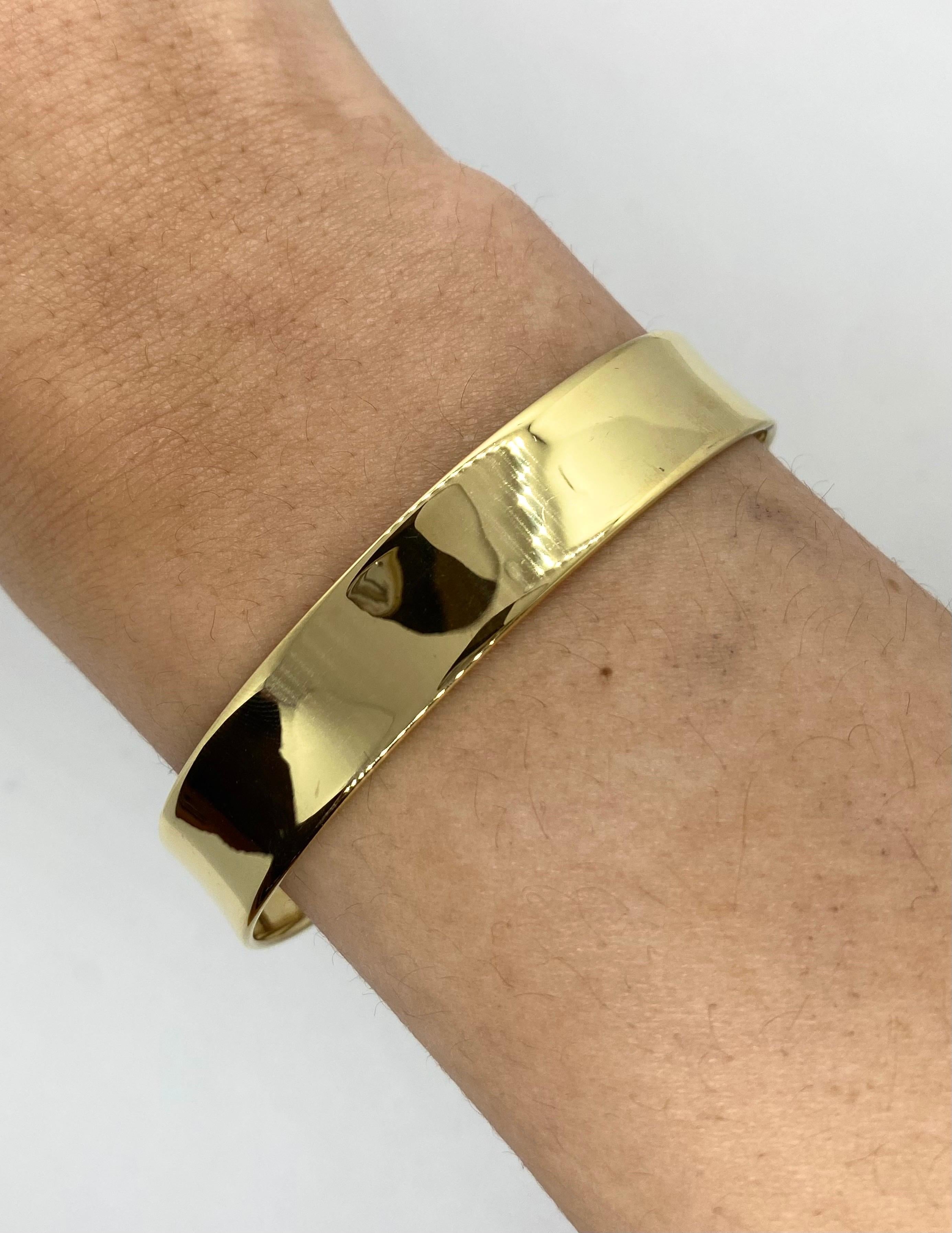 Women's Vintage 1990’s 18k yellow gold cuff bangle bracelet 