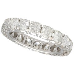 Antique 1990s 3.60 Carat Diamond and White Gold Full Eternity Ring