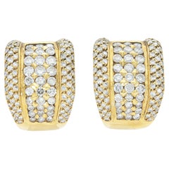 Boucles d
oreilles vintage des années 1990 en or et diamant de 5,00 carats