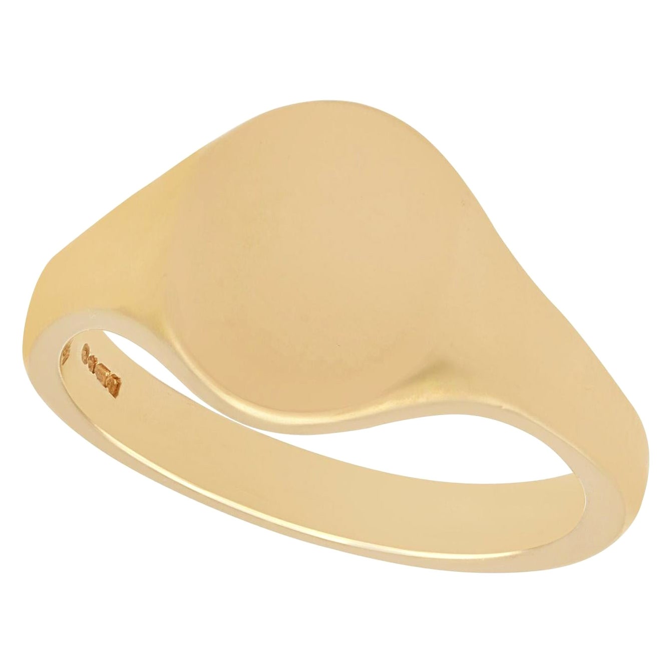 Bague de chevalière vintage des années 1990 en or jaune 9k