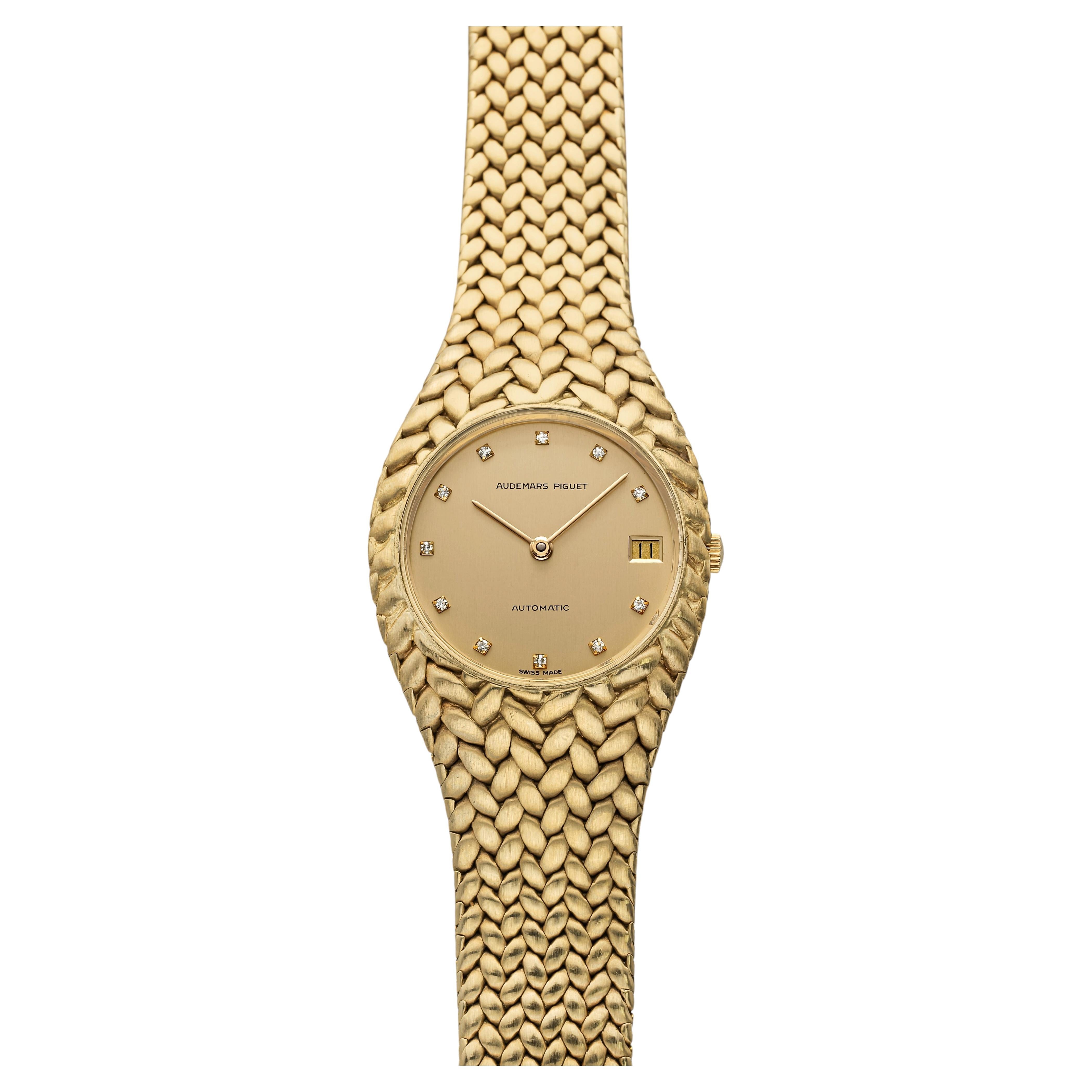 Vintage 1990s Audemars Piguet Cobra 5403 18K YG Champagne Diamond Dial Auto 35mm