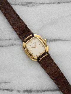 Vintage 1990s Audemars Piguet Dress Watch 18K YG White Dial Quartz 24 mm