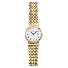 Vintage 1990s Audemars Piguet Dress Watch 18K YG White Roman Dial Quartz 31 mm
