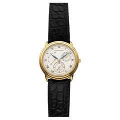Vintage 1990s Audemars Piguet Dual Time Gelbgold Auto Weißes Zifferblatt 36mm