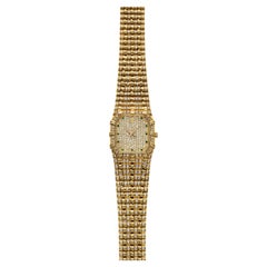 Vintage 1990s Audemars Piguet Ladies Bamboo 18K YG Diamond Emerald Dial 20mm