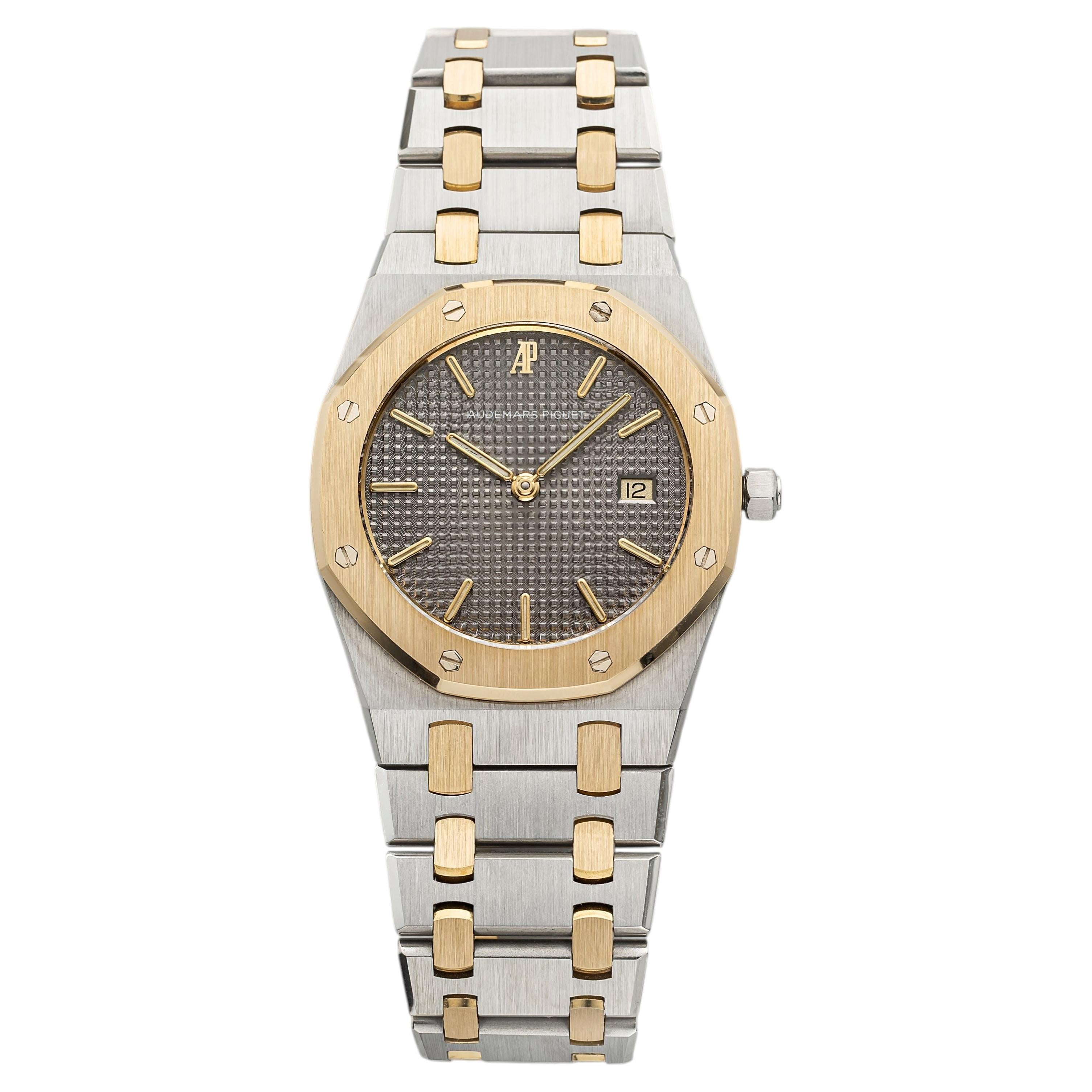 Vintage 1990s Audemars Piguet Royal Oak 56175SA Two-Tone Grey Dial Quartz 33mm