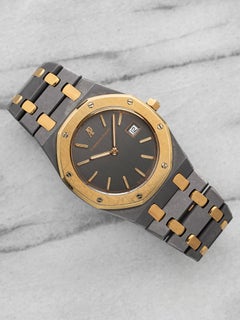 Vintage 1990s Audemars Piguet Royal Oak 56175TR Two Tone Grey Dial Quartz 33mm