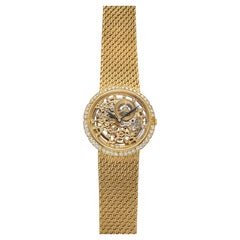 Vintage 1990s Audemars Piguet Skeleton 18K YG Diamond Bezel Auto 35mm