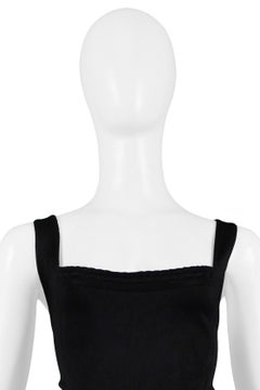 Vintage 1990s Azzedine Alaia Black Racerback Bodycon Mini Dress