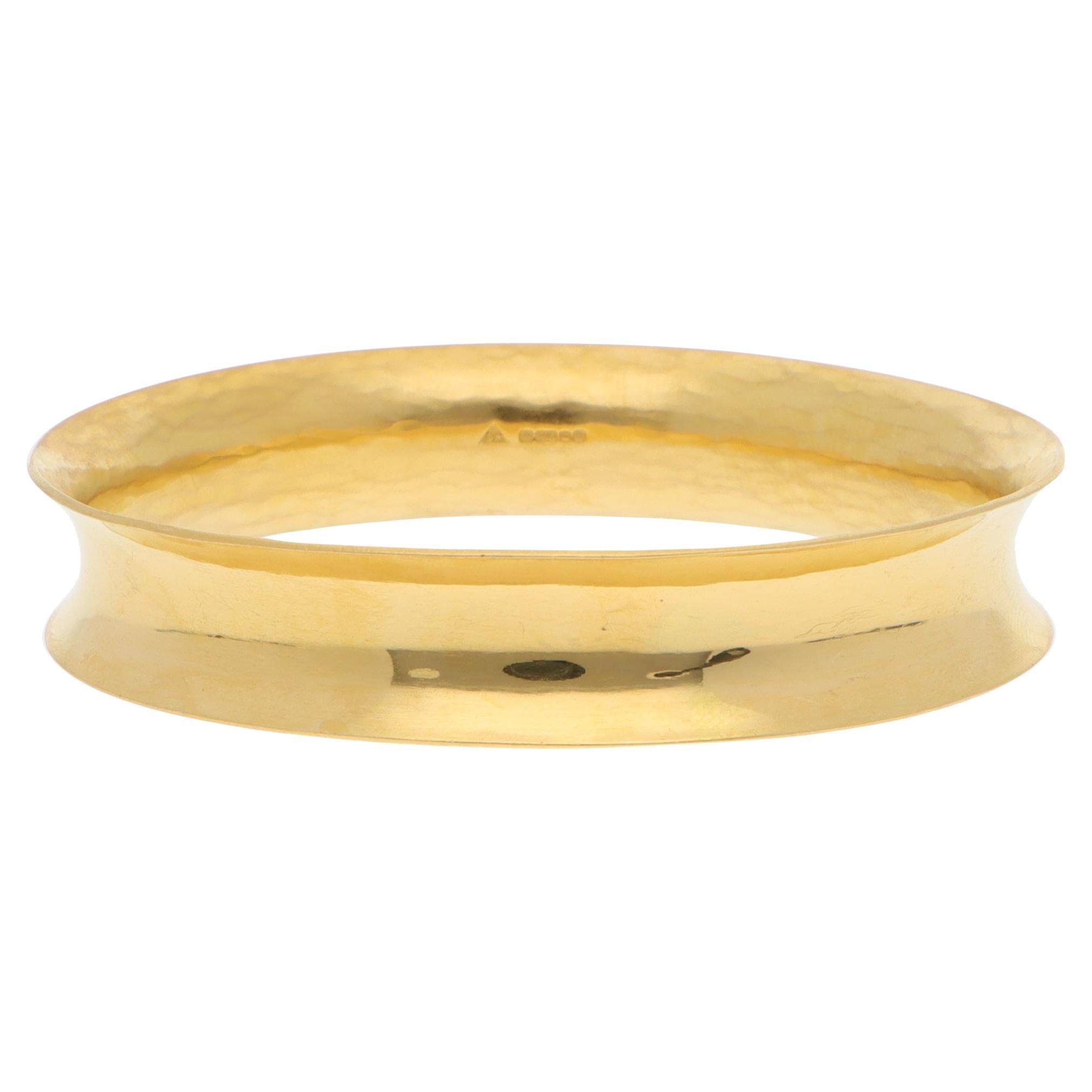 Vintage 1990's Concave Bangle in 22k Yellow Gold