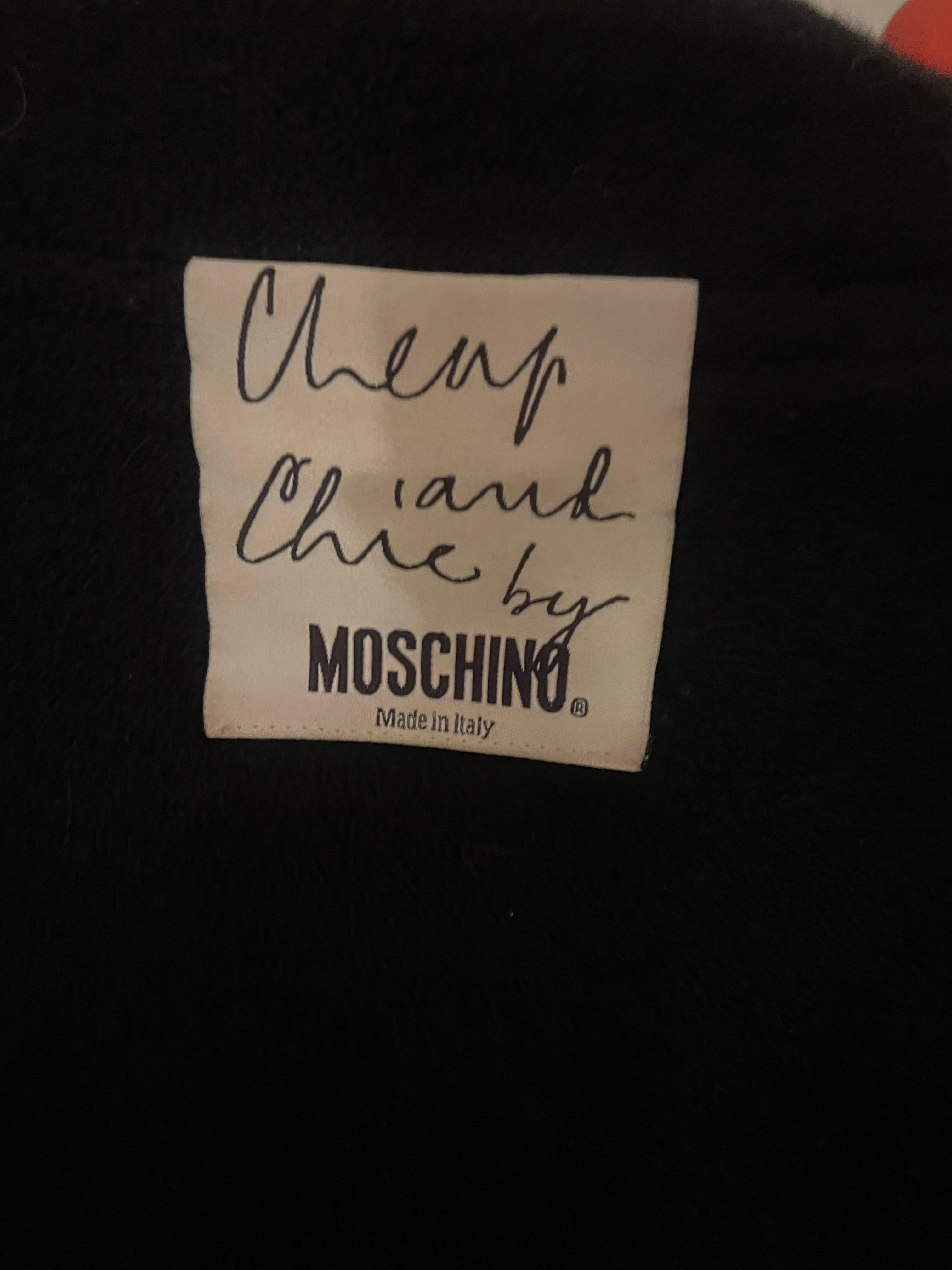 Vintage 1990s black and white wool suit  Moschino Cheap & Chic For Sale 5
