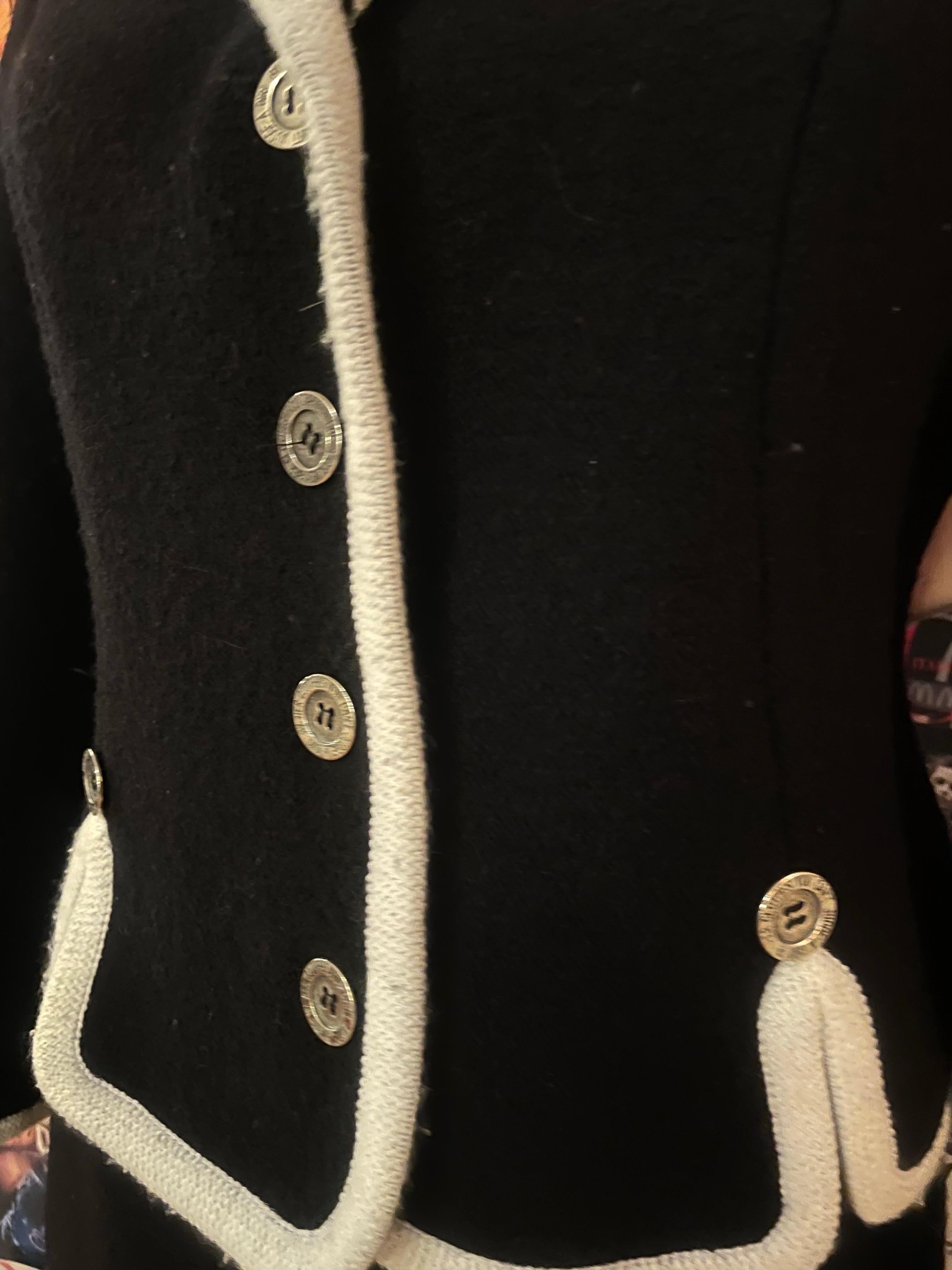 Black Vintage 1990s black and white wool suit  Moschino Cheap & Chic For Sale