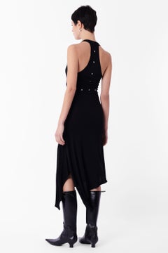 Vintage Mugler 1990's Black Asymmetric Dress