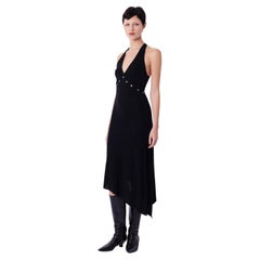 Schwarzes asymmetrisches Kleid aus den 1990er Jahren