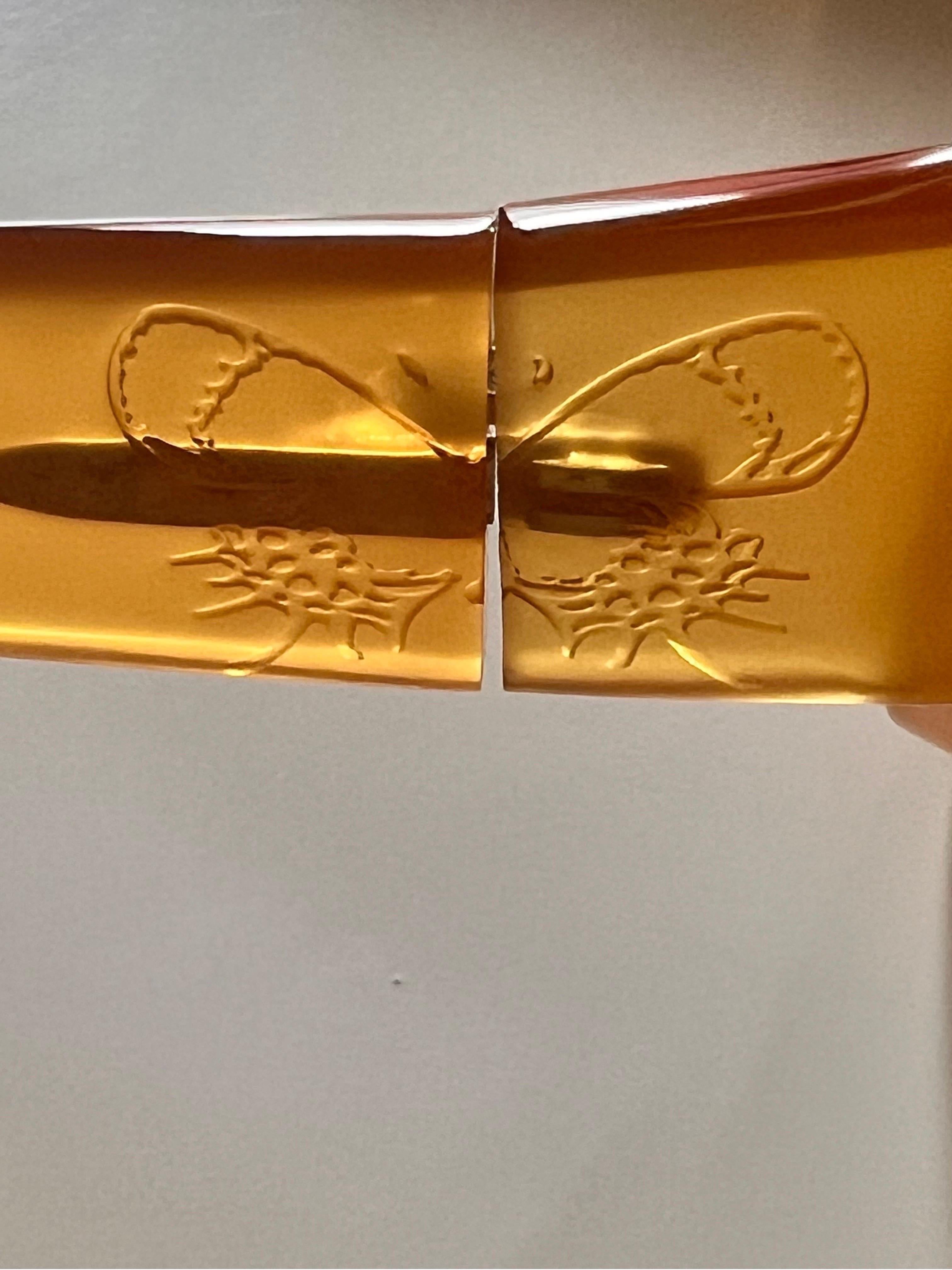 Vintage 1990s Bottega Veneta sunglasses in honey colour with butterfly detail 6