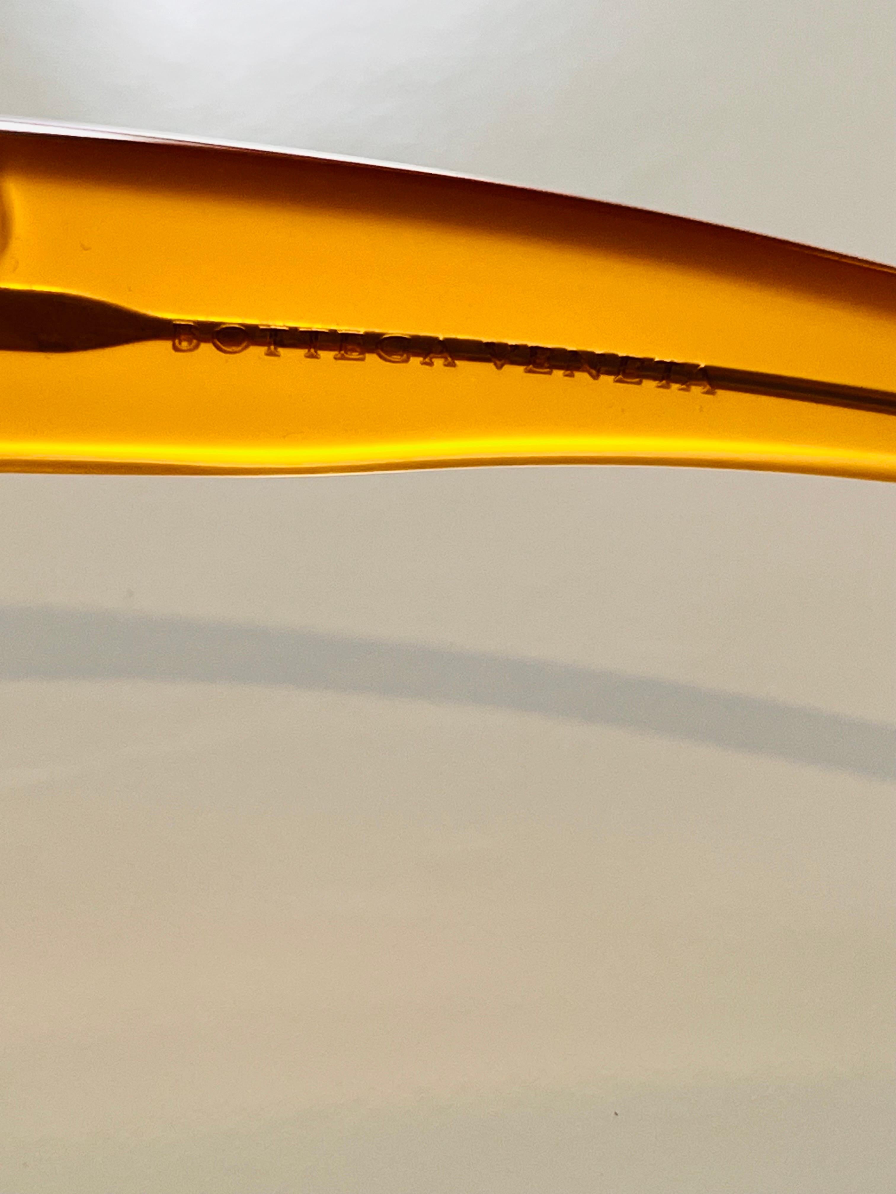 Vintage 1990s Bottega Veneta sunglasses in honey colour with butterfly detail 11