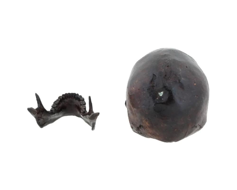 Vintage 1990S Bronze Human Skull Sculpture For Sale at 1stDibs