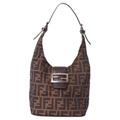 Bolsa Croissant Vintage Años 90 Estampado Zucca Marrón