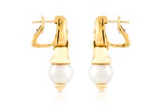 Vintage 1990s Bvlgari Pearl Drop Earrings