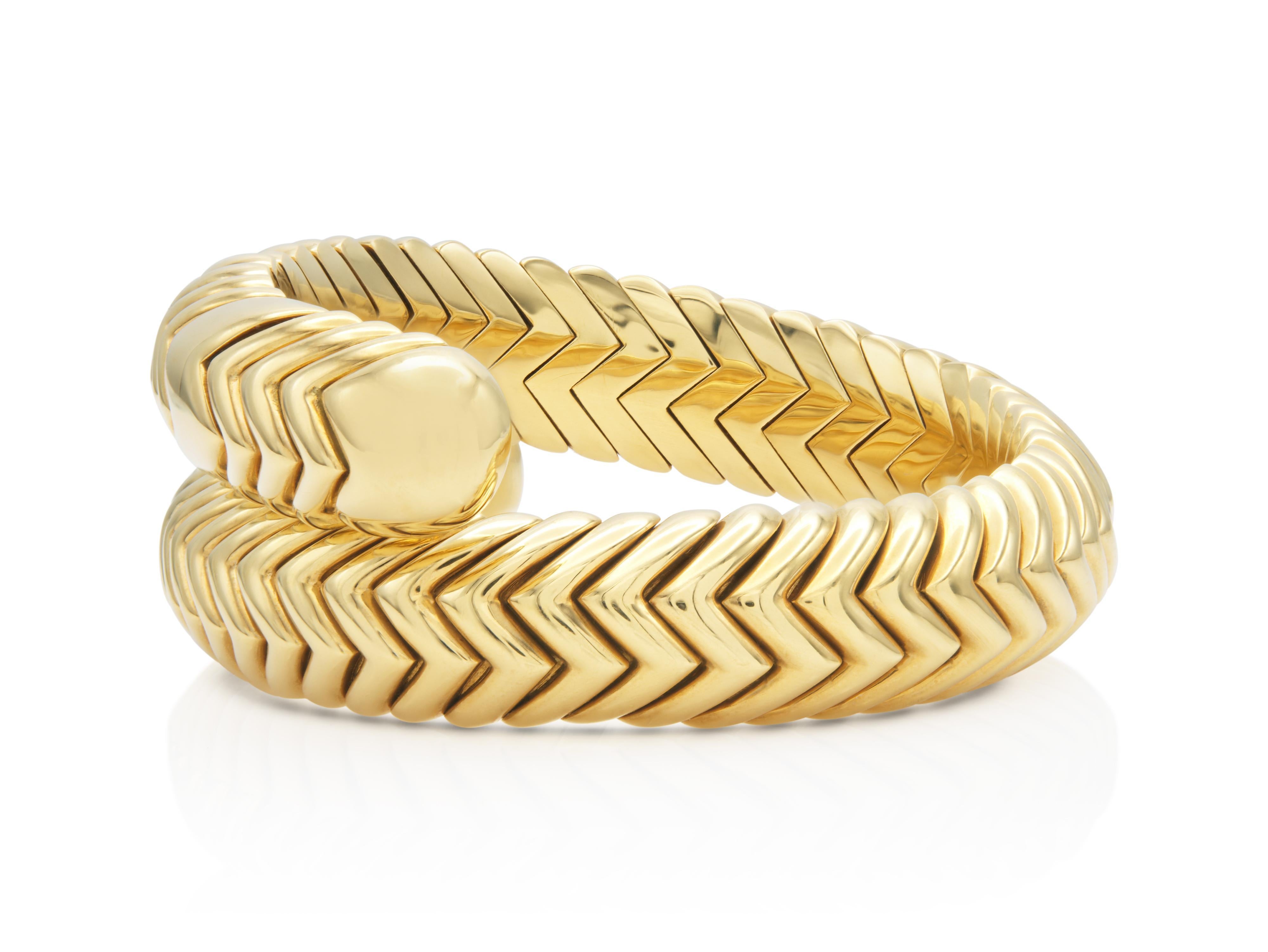 Vintage 1990 Bvlgari Spiga Wrap Bracelet Bon état - En vente à New York, NY