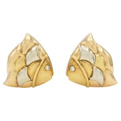 Vintage 1990s Bvlgari Tri-Tone Fish Earrings