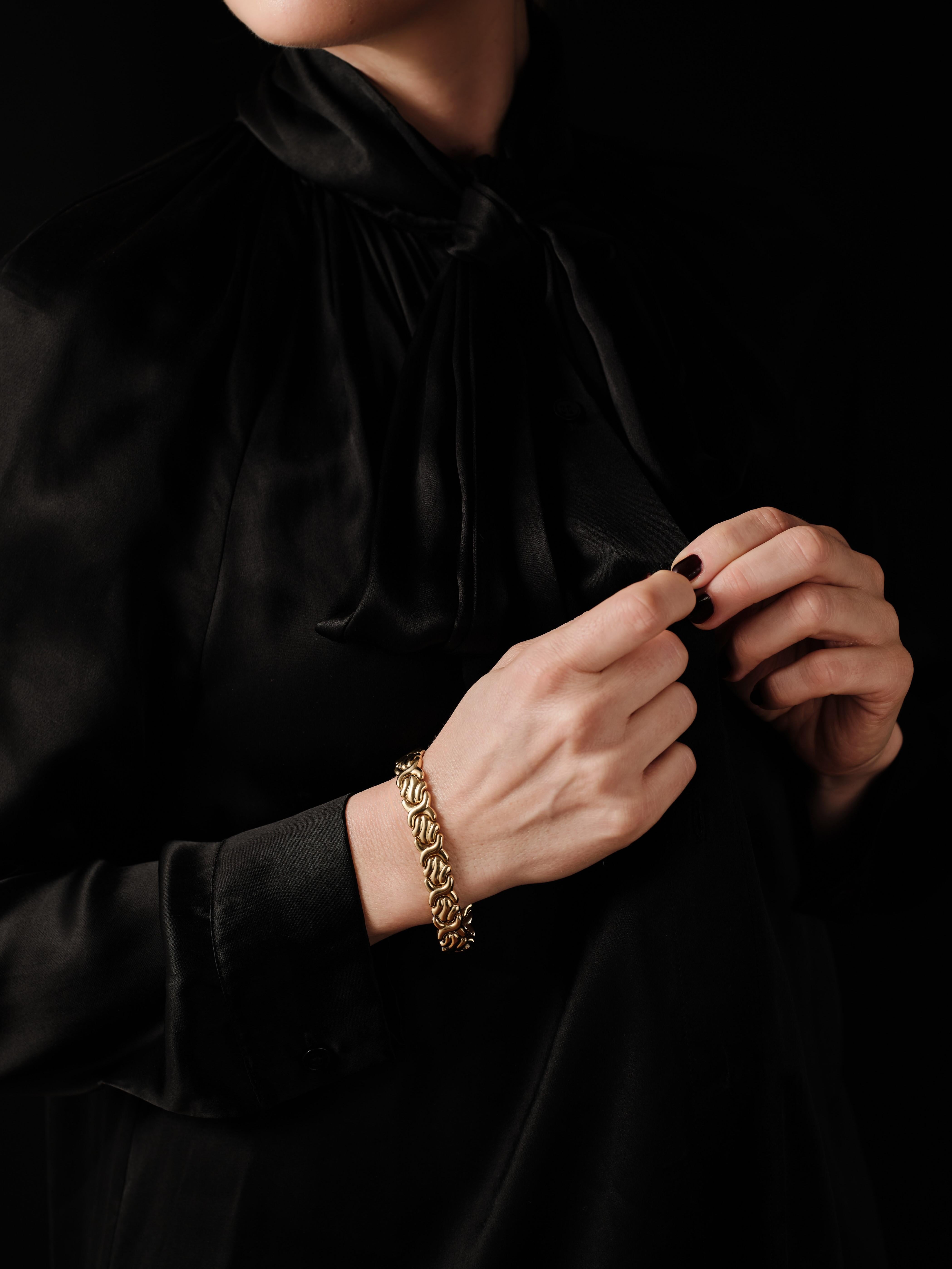Moderne Carl Bucherer, bracelet à maillons vintage en or 18 carats deux couleurs, années 1990 en vente