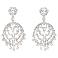 Cartier, boucles d'oreilles lustre vintage des années 1990 avec diamants 12,50 carats