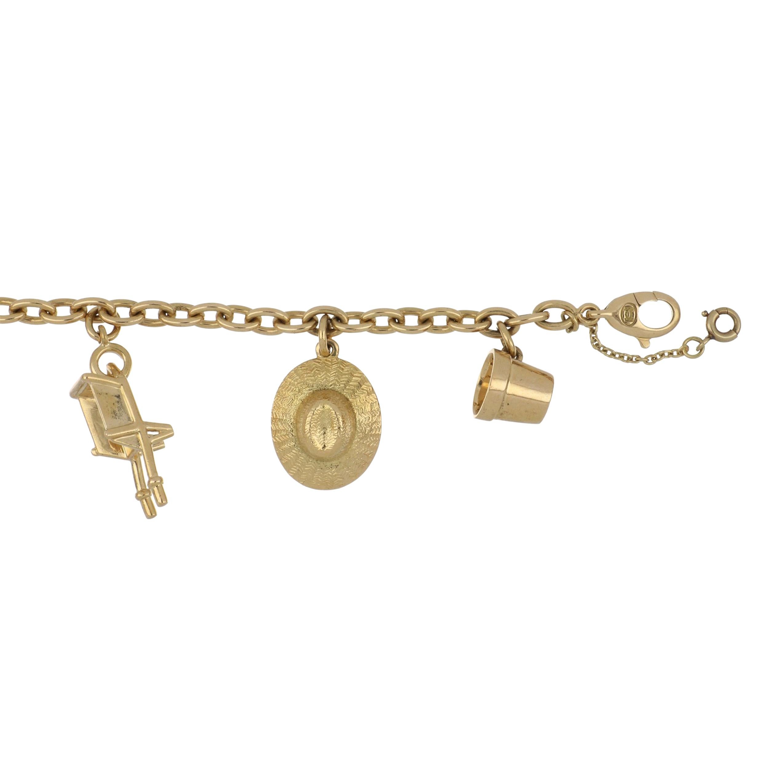 Cartier Bracelet vintage à motif de jardin en or 18 carats, années 1990 Unisexe en vente
