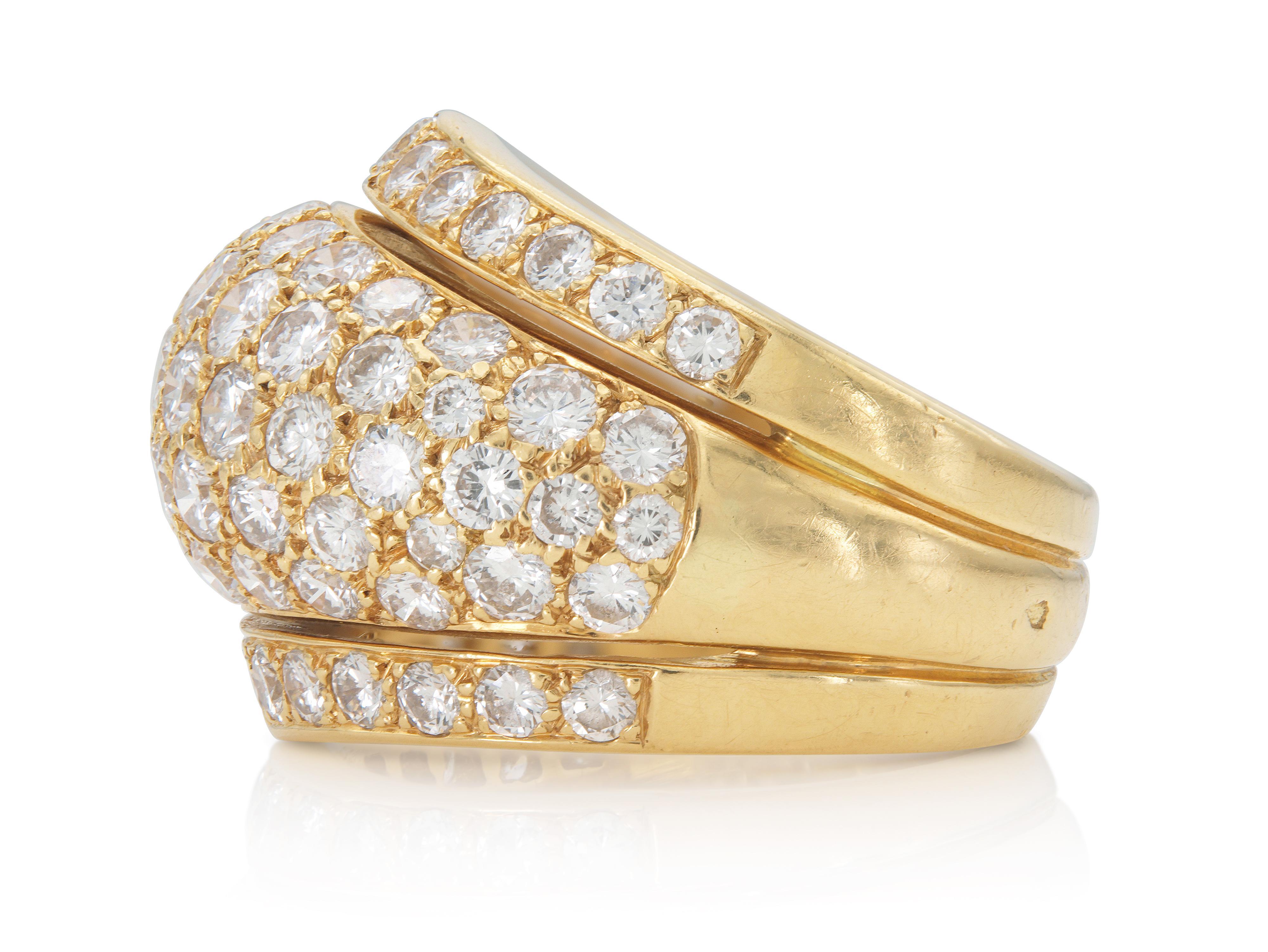 Anillo Bomba de Diamantes Cartier Vintage de los años 90 de 4,50 quilates Corte redondo en venta