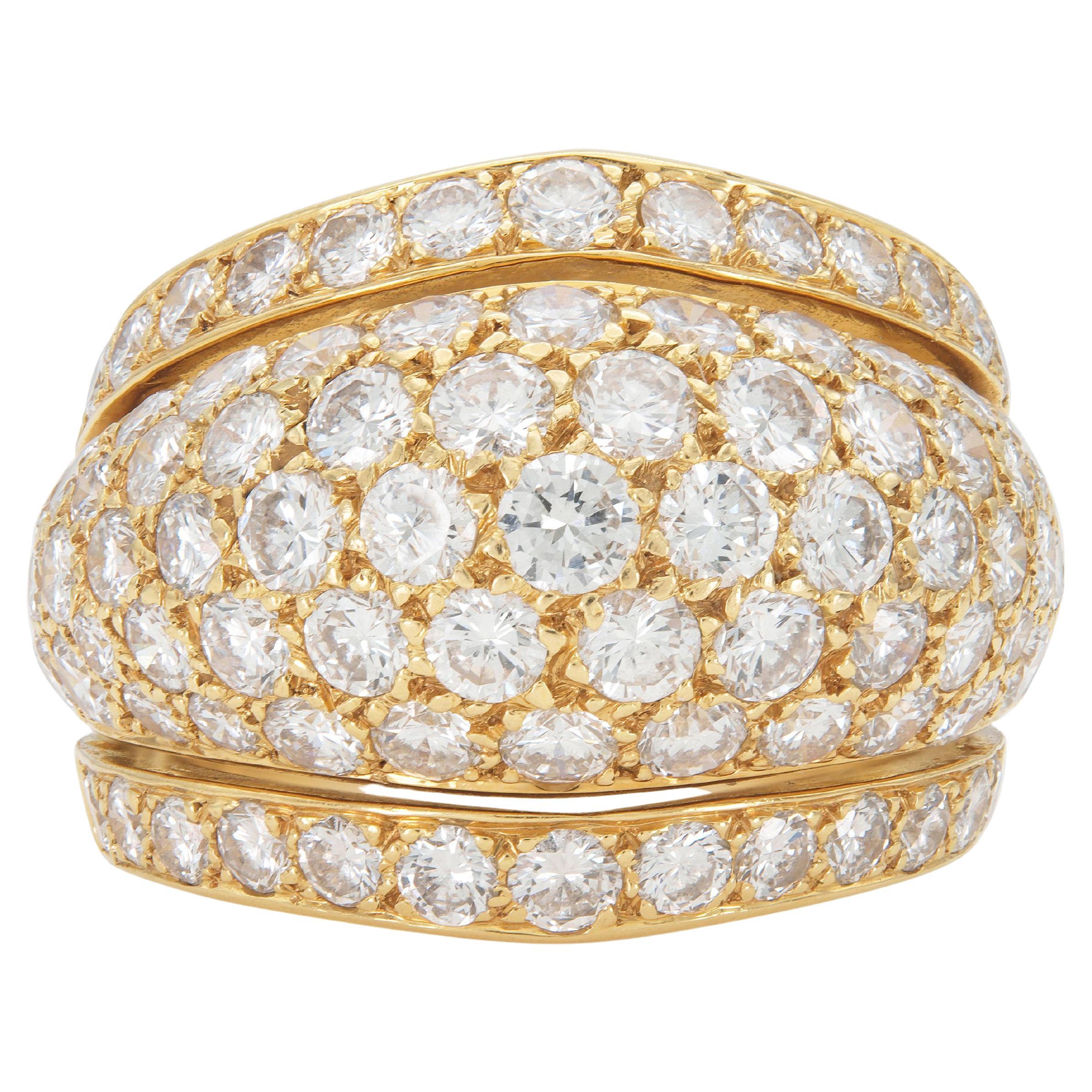 Vintage 1990s Cartier 4.50 Carat Diamond Bombe Ring