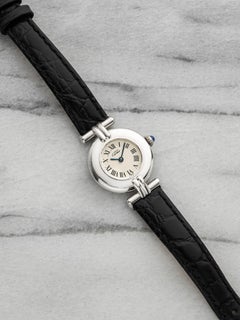 Vintage 1990s Cartier Lady Colisee 1903 Sterling Silver White Dial Quartz 24mm