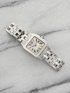 Vintage 1990s Cartier Lady Santos Demoiselle 2698 Steel White Dial Quartz 22mm