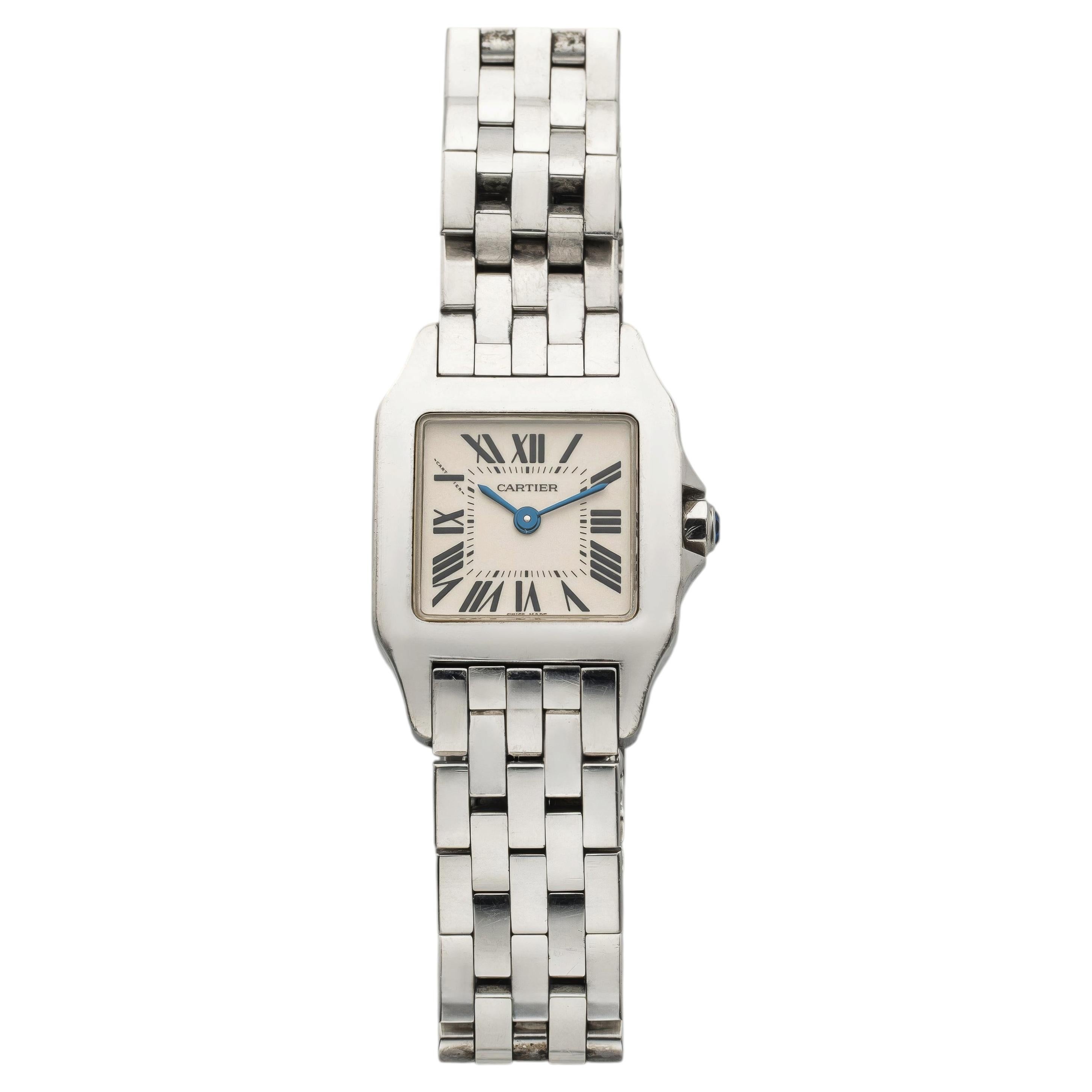 Cartier Lady Santos Demoiselle degli anni '90, modello 2698, acciaio, quadrante bianco, movimento al quarzo, 22 mm