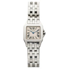 Vintage 1990s Cartier Lady Santos Demoiselle 2698 Steel White Dial Quartz 22mm