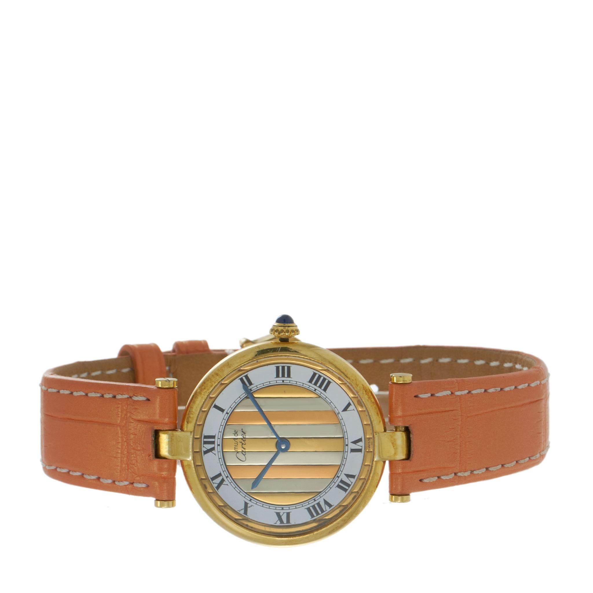 Reloj Vintage años 90 Cartier Must de Cartier Vendôme Esfera Trinidad - Cuarzo en venta 1